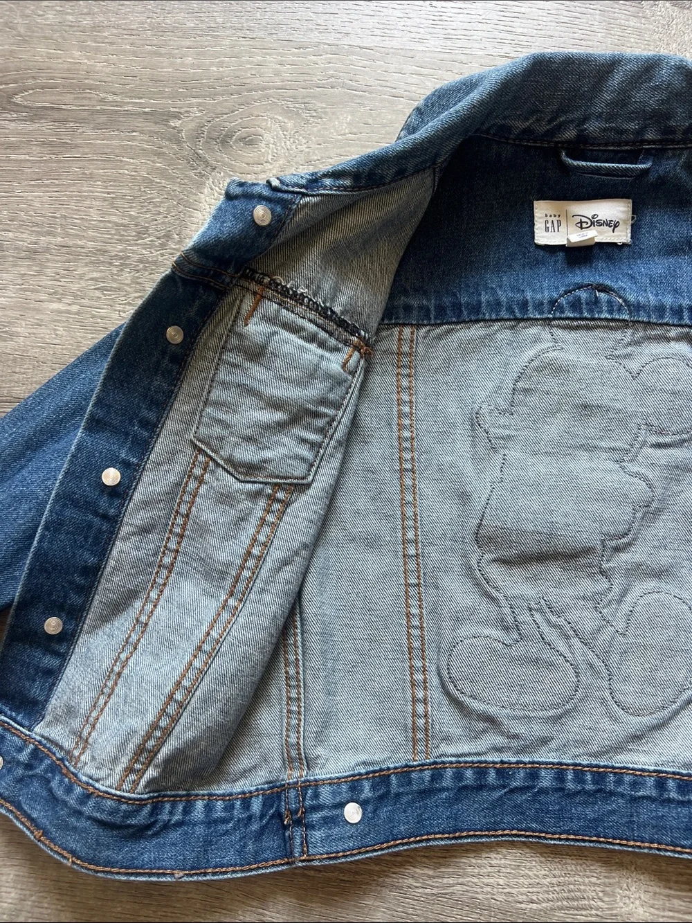 Baby Gap X Disney Mickey Mouse Dark Denim Jean Jacket Size 3